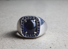 HD Custom jewelery anello scudo zaffiro03