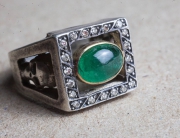 HD Custom jewelery anello teschio smeraldo07