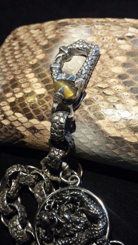 Huge Dragon Custom Jewelry - portafoglio in pitone con catena in argento - 05